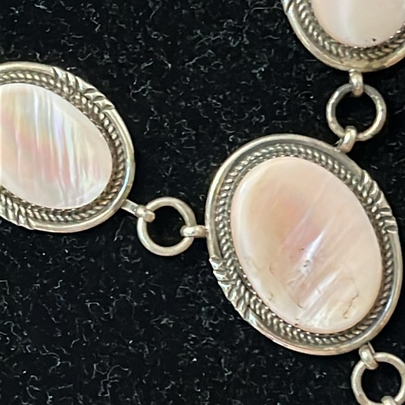 Sterling Silver pink tone necklace - Picture 2 of 5